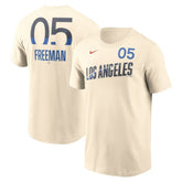 Freddie Freeman Los Angeles Dodgers 2024 City Connect Fuse Name & Number T-Shirt - Cream | Nike