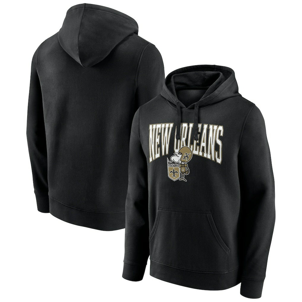New Orleans Saints Gridiron Classics Campus Standard Pullover Hoodie - Black on sale
