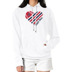 Boston Red Sox G-III 4Her by Carl Banks Women's Heart Fleece Pullover Hoodie - White