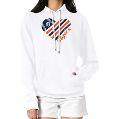 Detroit Tigers G-III 4Her by Carl Banks Women's Heart Fleece Pullover Hoodie - White