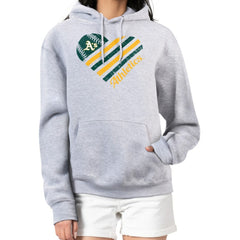 Athletics G-III 4Her by Carl Banks Women's Heart Fleece Pullover Hoodie - Heather Gray