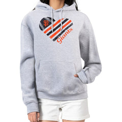 San Francisco Giants G-III 4Her by Carl Banks Women's Heart Fleece Pullover Hoodie - Heather Gray