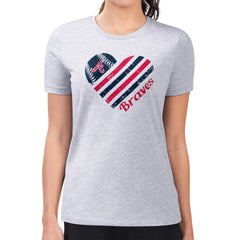 Atlanta Braves G-III 4Her by Carl Banks Women's Super-Slim Fit Lightweight Heart Graphic T-Shirt - Heather Gray