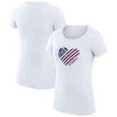 Chicago Cubs G-III 4Her by Carl Banks Women's Super-Slim Fit Lightweight Heart Graphic T-Shirt - White