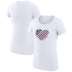 Chicago Cubs G-III 4Her by Carl Banks Women's Super-Slim Fit Lightweight Heart Graphic T-Shirt - White