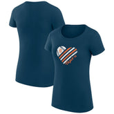 Detroit Tigers G-III 4Her by Carl Banks Women's Super-Slim Fit Lightweight Heart Graphic T-Shirt - Navy