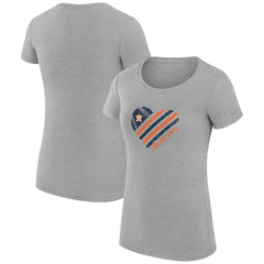 Houston Astros G-III 4Her by Carl Banks Women's Super-Slim Fit Lightweight Heart Graphic T-Shirt - Heather Gray