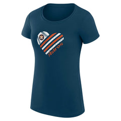Houston Astros G-III 4Her by Carl Banks Women's Super-Slim Fit Lightweight Heart Graphic T-Shirt - Navy