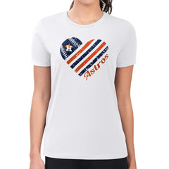 Houston Astros G-III 4Her by Carl Banks Women's Super-Slim Fit Lightweight Heart Graphic T-Shirt - White
