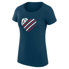 Los Angeles Angels G-III 4Her by Carl Banks Women's Super-Slim Fit Lightweight Heart Graphic T-Shirt - Navy