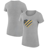 Milwaukee Brewers G-III 4Her by Carl Banks Women's Super-Slim Fit Lightweight Heart Graphic T-Shirt - Heather Gray