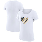 Milwaukee Brewers G-III 4Her by Carl Banks Women's Super-Slim Fit Lightweight Heart Graphic T-Shirt - White