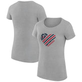 Minnesota Twins G-III 4Her by Carl Banks Women's Super-Slim Fit Lightweight Heart Graphic T-Shirt - Heather Gray