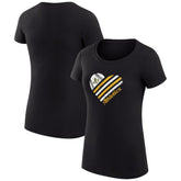 Athletics G-III 4Her by Carl Banks Women's Super-Slim Fit Lightweight Heart Graphic T-Shirt - Black