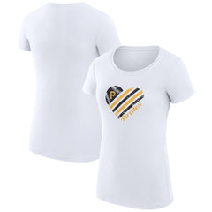 Pittsburgh Pirates G-III 4Her by Carl Banks Women's Super-Slim Fit Lightweight Heart Graphic T-Shirt - White