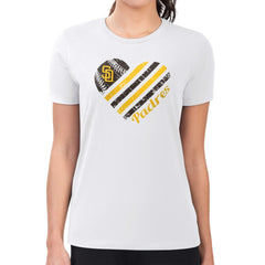 San Diego Padres G-III 4Her by Carl Banks Women's Super-Slim Fit Lightweight Heart Graphic T-Shirt - White