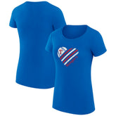 Texas Rangers G-III 4Her by Carl Banks Women's Super-Slim Fit Lightweight Heart Graphic T-Shirt - Royal