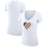 Baltimore Orioles G-III 4Her by Carl Banks Women's Super-Slim Fit Lightweight Heart V-Neck T-Shirt - White
