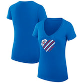 Chicago Cubs G-III 4Her by Carl Banks Women's Super-Slim Fit Lightweight Heart V-Neck T-Shirt - Royal