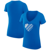 Kansas City Royals G-III 4Her by Carl Banks Women's Super-Slim Fit Lightweight Heart V-Neck T-Shirt - Royal