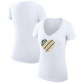 Athletics G-III 4Her by Carl Banks Women's Super-Slim Fit Lightweight Heart V-Neck T-Shirt - White