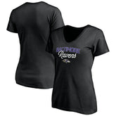 Baltimore Ravens Women's Depth Chart V-Neck T-Shirt - Black on sale