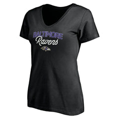 Baltimore Ravens Women's Depth Chart V-Neck T-Shirt - Black on sale