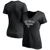Las Vegas Raiders Women's Depth Chart V-Neck T-Shirt - Black for sale