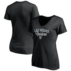 Las Vegas Raiders Women's Depth Chart V-Neck T-Shirt - Black for sale