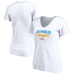 Los Angeles Chargers Women's Depth Chart V-Neck T-Shirt - White discount