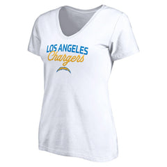 Los Angeles Chargers Women's Depth Chart V-Neck T-Shirt - White discount