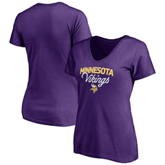 Minnesota Vikings Women's Depth Chart V-Neck T-Shirt - Purple sale