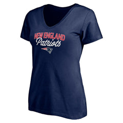 New England Patriots Women's Depth Chart V-Neck T-Shirt - Navy outlet