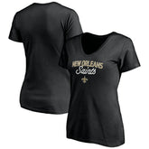 New Orleans Saints Women's Depth Chart V-Neck T-Shirt - Black cheap