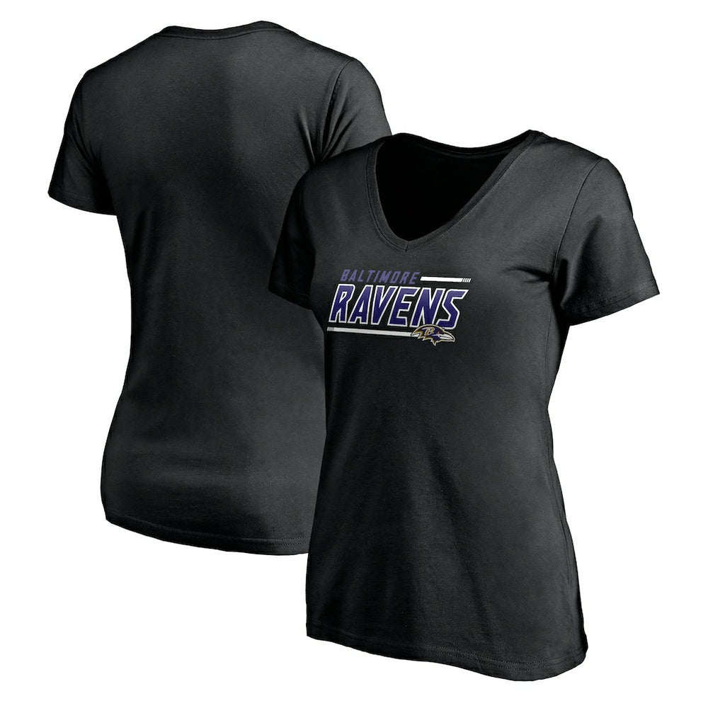 Baltimore Ravens Women's Mascot In Bounds V-Neck T-Shirt - Black cheap
