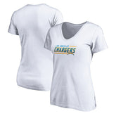 Los Angeles Chargers Women's Mascot In Bounds V-Neck T-Shirt - White cheap
