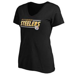 Pittsburgh Steelers Women's Mascot In Bounds V-Neck T-Shirt - Black sale