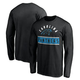 Carolina Panthers Team Arch Knockout Long Sleeve T-Shirt - Black for sale