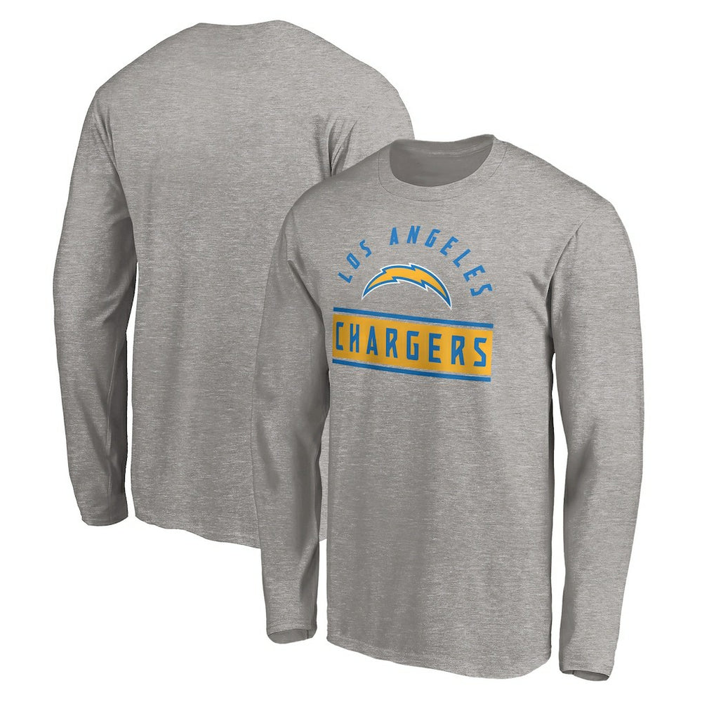 Los Angeles Chargers Team Arch Knockout Long Sleeve T-Shirt - Heather Gray cheap