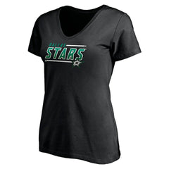 Dallas Stars Women's Mascot In Bounds V-Neck T-Shirt Black