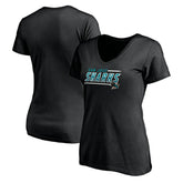 San Jose Sharks Women's Mascot In Bounds V-Neck T-Shirt Black