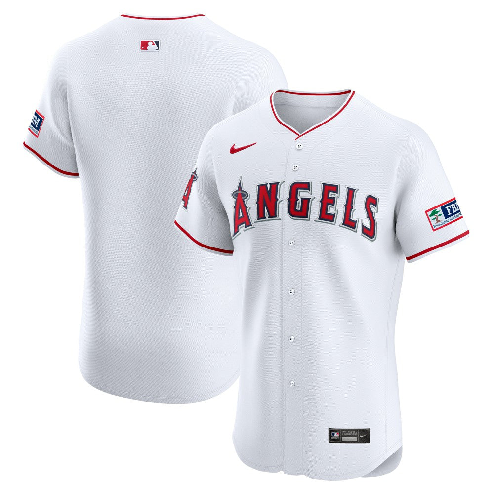Los Angeles Angels Home Elite Patch Jersey - White | Nike