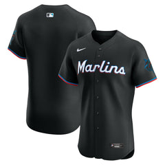 Miami Marlins Alternate Vapor Premier Elite Patch Jersey - Black | Nike