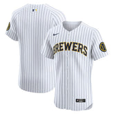 Milwaukee Brewers Alternate Vapor Premier Elite Patch Jersey - White | Nike