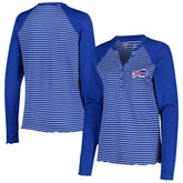 Buffalo Bills Antigua Women's Maverick Waffle Henley Long Sleeve T-Shirt - Royal for sale