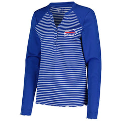 Buffalo Bills Antigua Women's Maverick Waffle Henley Long Sleeve T-Shirt - Royal for sale
