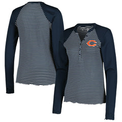 Chicago Bears Antigua Women's Maverick Waffle Henley Long Sleeve T-Shirt - Navy discount
