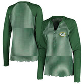Green Bay Packers Antigua Women's Maverick Waffle Henley Long Sleeve T-Shirt - Green discount