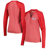 Kansas City Chiefs Antigua Women's Maverick Waffle Henley Long Sleeve T-Shirt - Red outlet