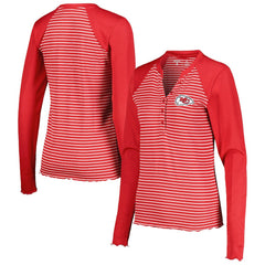Kansas City Chiefs Antigua Women's Maverick Waffle Henley Long Sleeve T-Shirt - Red outlet